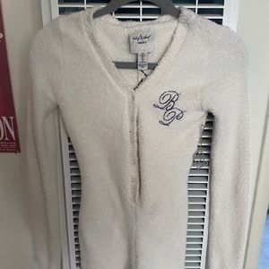 Baby Phat white fur romper